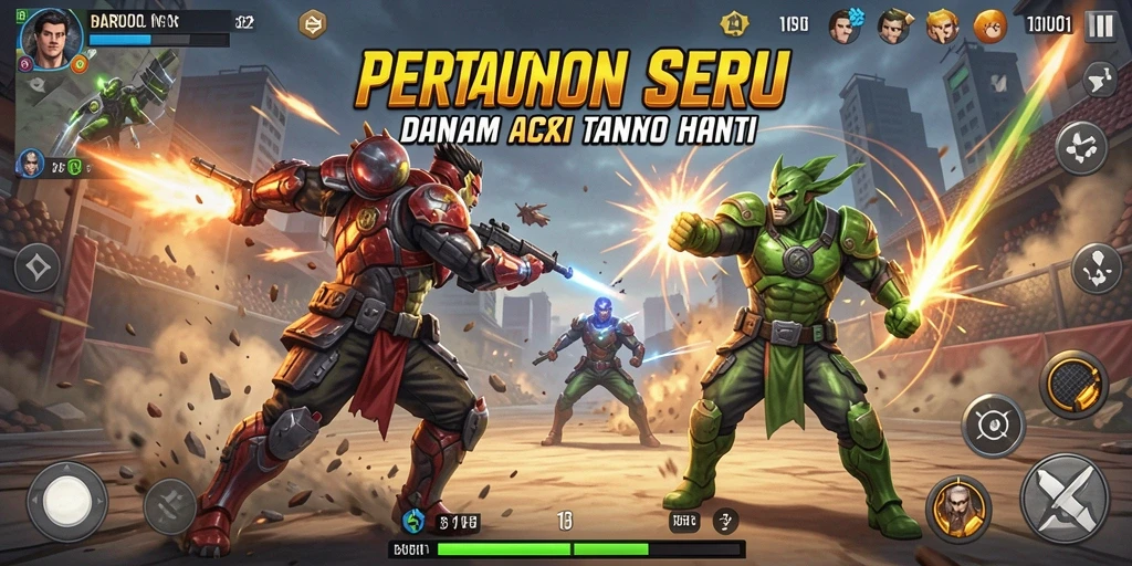 Tampilan gameplay BARU01 yang penuh aksi dan pertarungan seru.