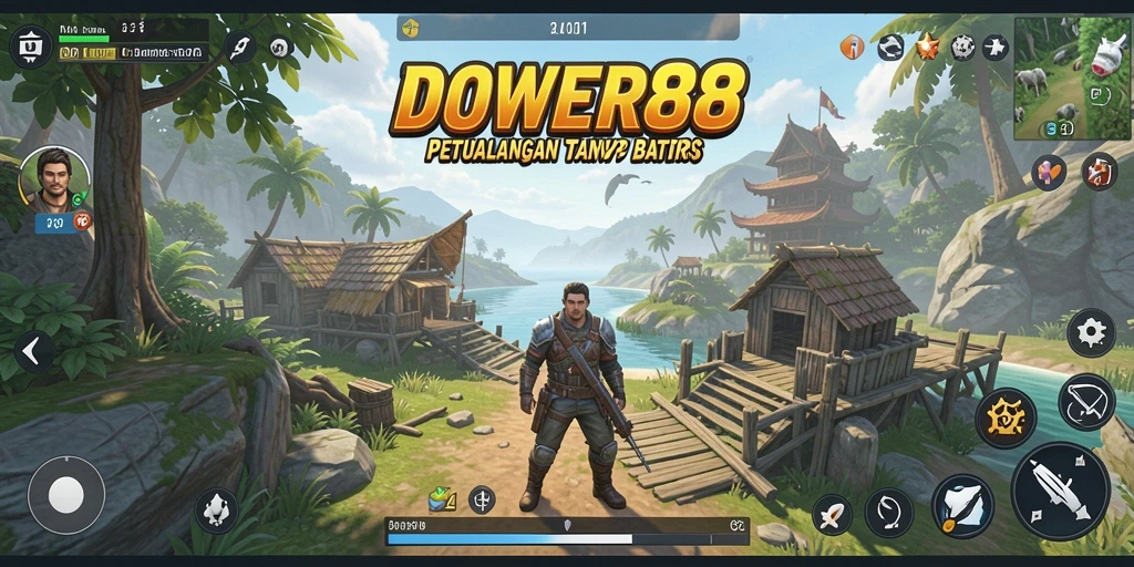 Screenshot DOWER88 menunjukkan aksi seru di dunia terbuka.