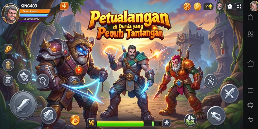 Screenshot KING403 menampilkan gameplay petualangan yang mendebarkan dan grafis menawan.
