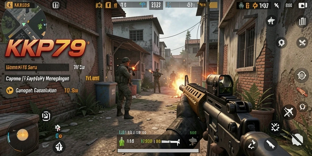 Tampilan gameplay seru KPK79 dalam mode FPS.