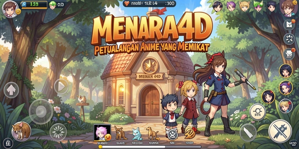Tampilan gameplay menarik dari MENARA4D dengan karakter anime battle.