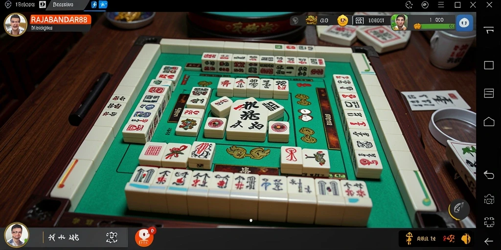 Tampilan gameplay seru di RAJABANDAR88 dengan Mahjong yang menantang.
