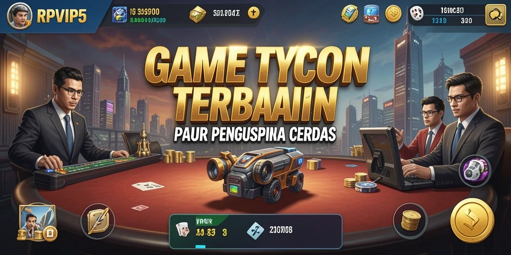 Screenshot gameplay RPVIP5 yang menunjukkan pengelolaan bisnis Tycoon.