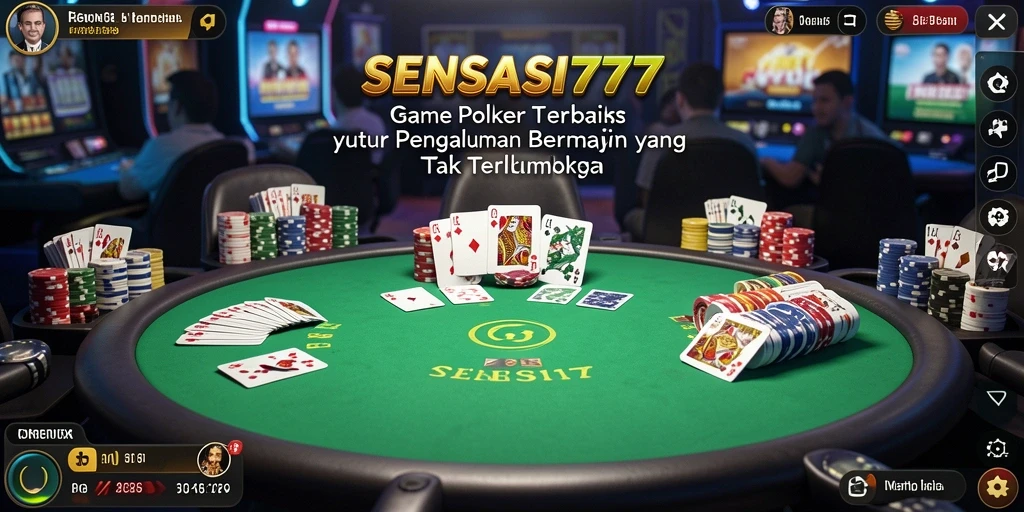 Tampilan gameplay SENSASI777 yang menegangkan dalam permainan Poker.
