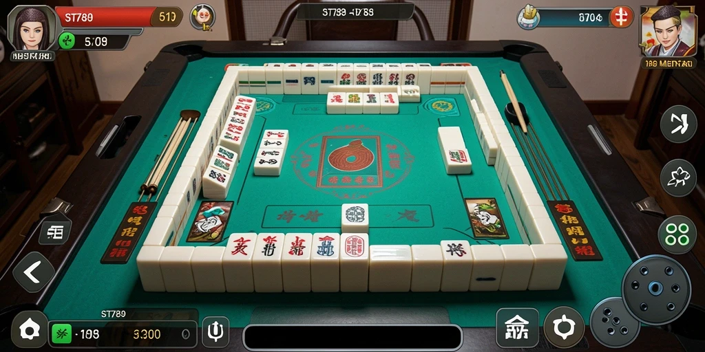 Screenshot utama ST789 menampilkan aksi permainan Mahjong yang seru dan interaktif.