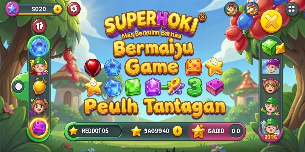 Tampilan gameplay <strong>SUPERHOKI</strong> yang seru dan penuh warna.