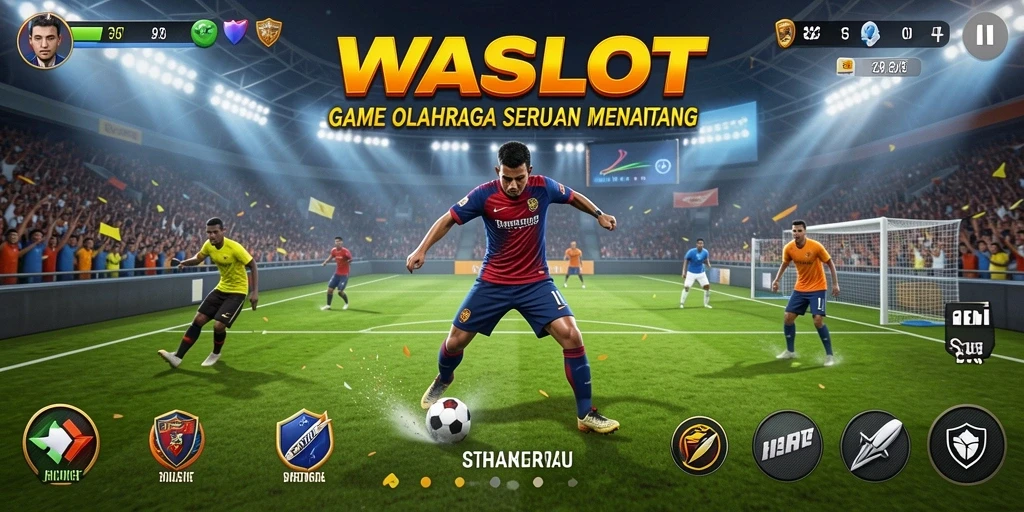 Screenshot utama WASLOT menampilkan aksi seru dalam permainan olahraga.